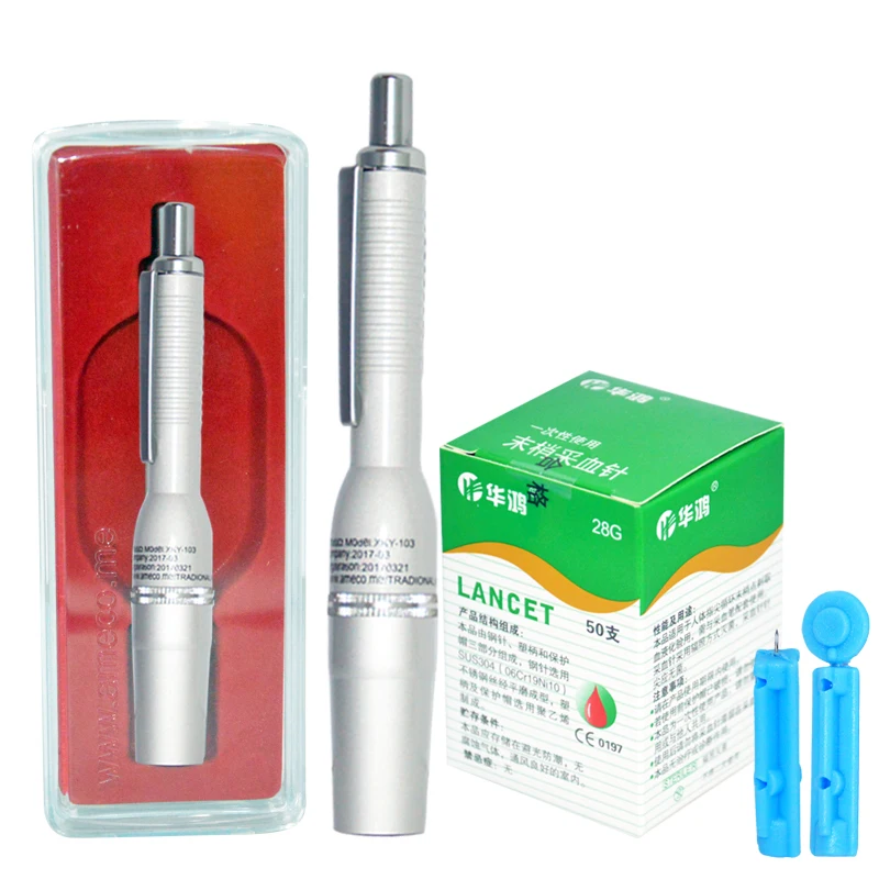 Ланцет ручка из нержавеющей стали в форме точки кольцо акупунктурный массаж