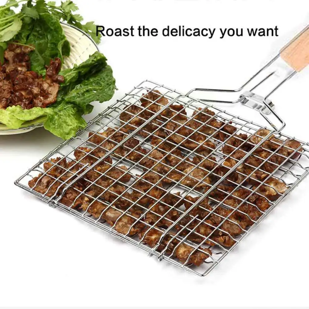

Portable Grilling Basket Non-stick Grilling Basket For Vegetable Tool Grill Bbq Meat Bbq Barbecue Net Steak Mesh Picnic Par Q3y4
