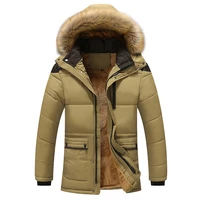 mens bomber faux fur hooded jacket winter male detachable overcoat warm coats casual streetwear solid jackets windbreaker