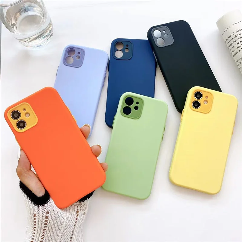 

Candy Color Original Liquid Silicone Phone Case For iPhone 12 11Pro Max X XR XS Max 12Mini 7 8 Plus Camera Protection Back Cover
