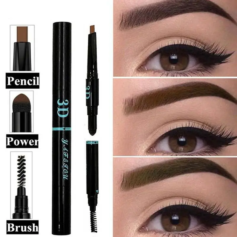 3 в 1 Водостойкий карандаш для бровей + кисть подводка Sobrancelhas порошок X9J2|Средства
