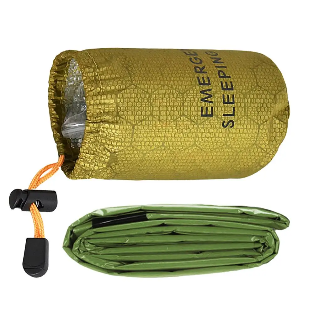 

Outdoor Bivy Emergency Sleeping Bag Camping Survival Thermal Blanket PE Aluminum Film Emergency Gear Compact Windproof Durable