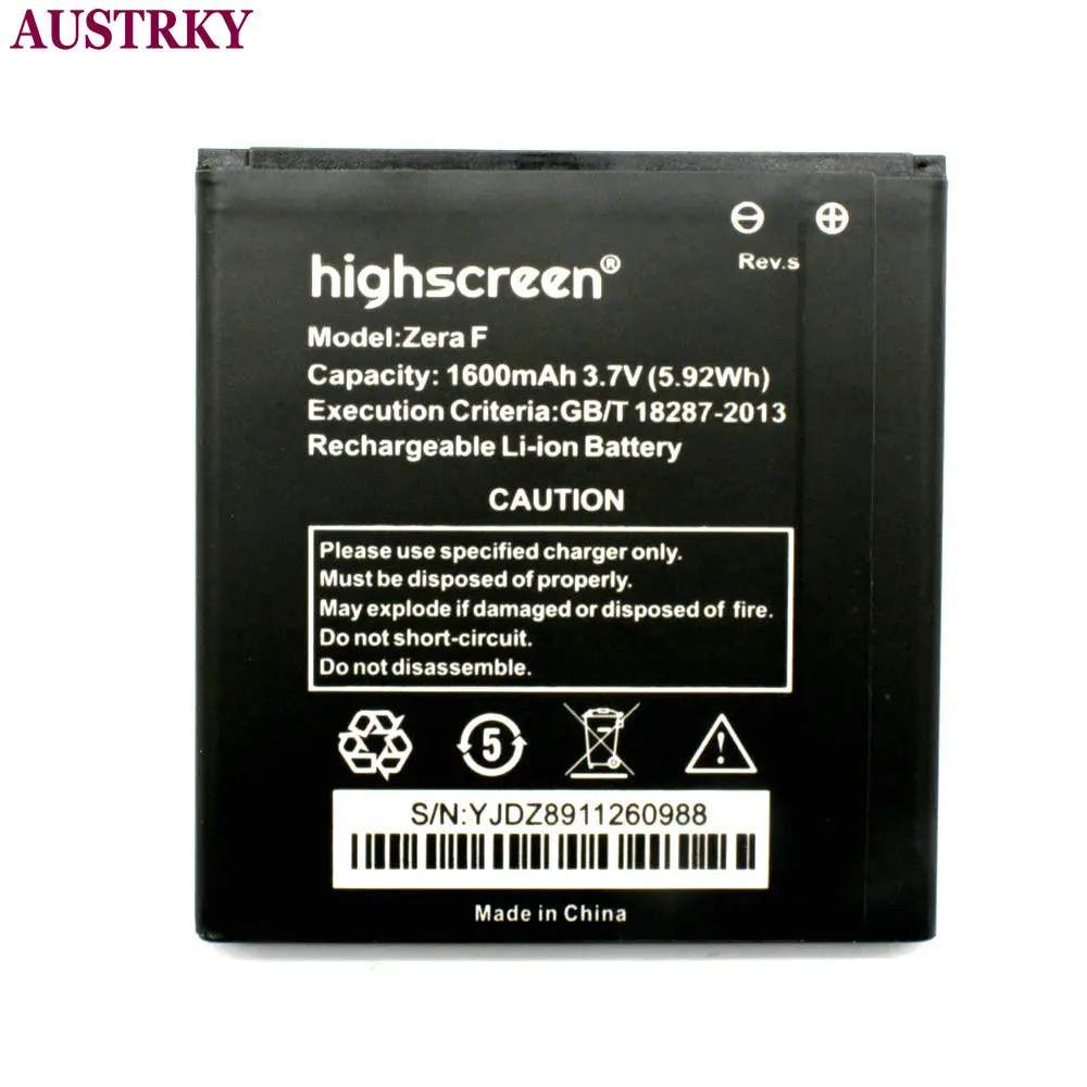 Новый 1600 мАч высокое качество Батарея для Highscreen Zera F rev.s телефона в наличии код