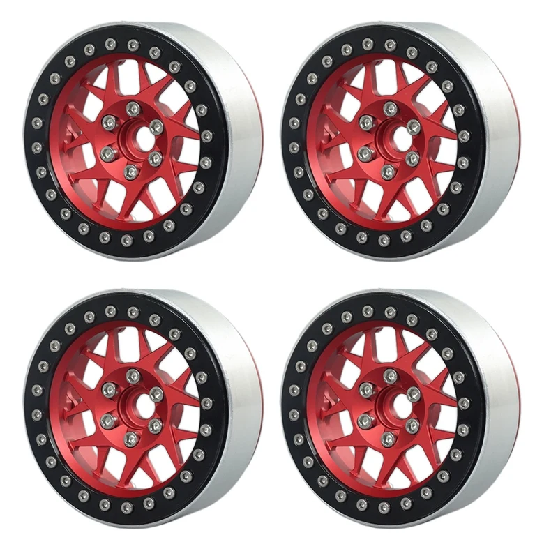 

4PCS 1.9Inch Beadlock Wheels Rims Width for 1/10 Axial SCX10 TRX4