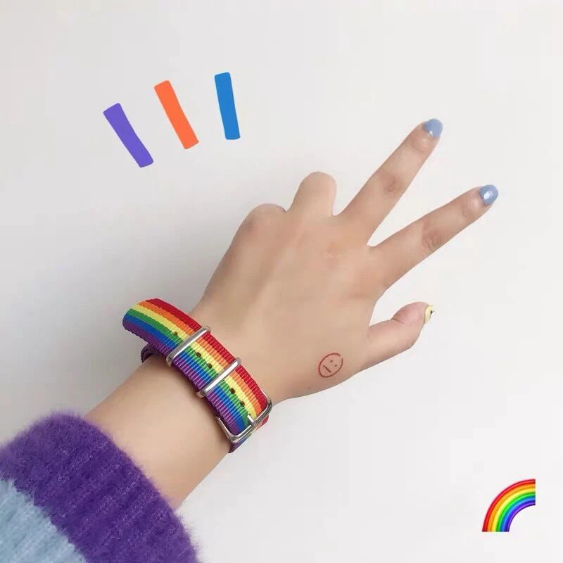 Плетеный Радужный Браслет для женщин девушек геев бисексуалов транссексуалов |