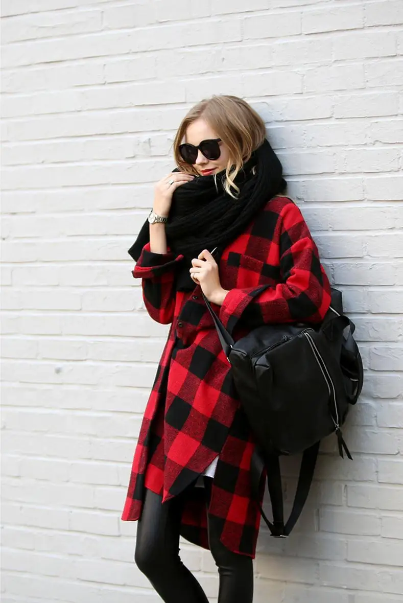 

Womens Top Plaid Shirt Ladies Clothing Long Top Women Blouse Female Cute Classics Comfort