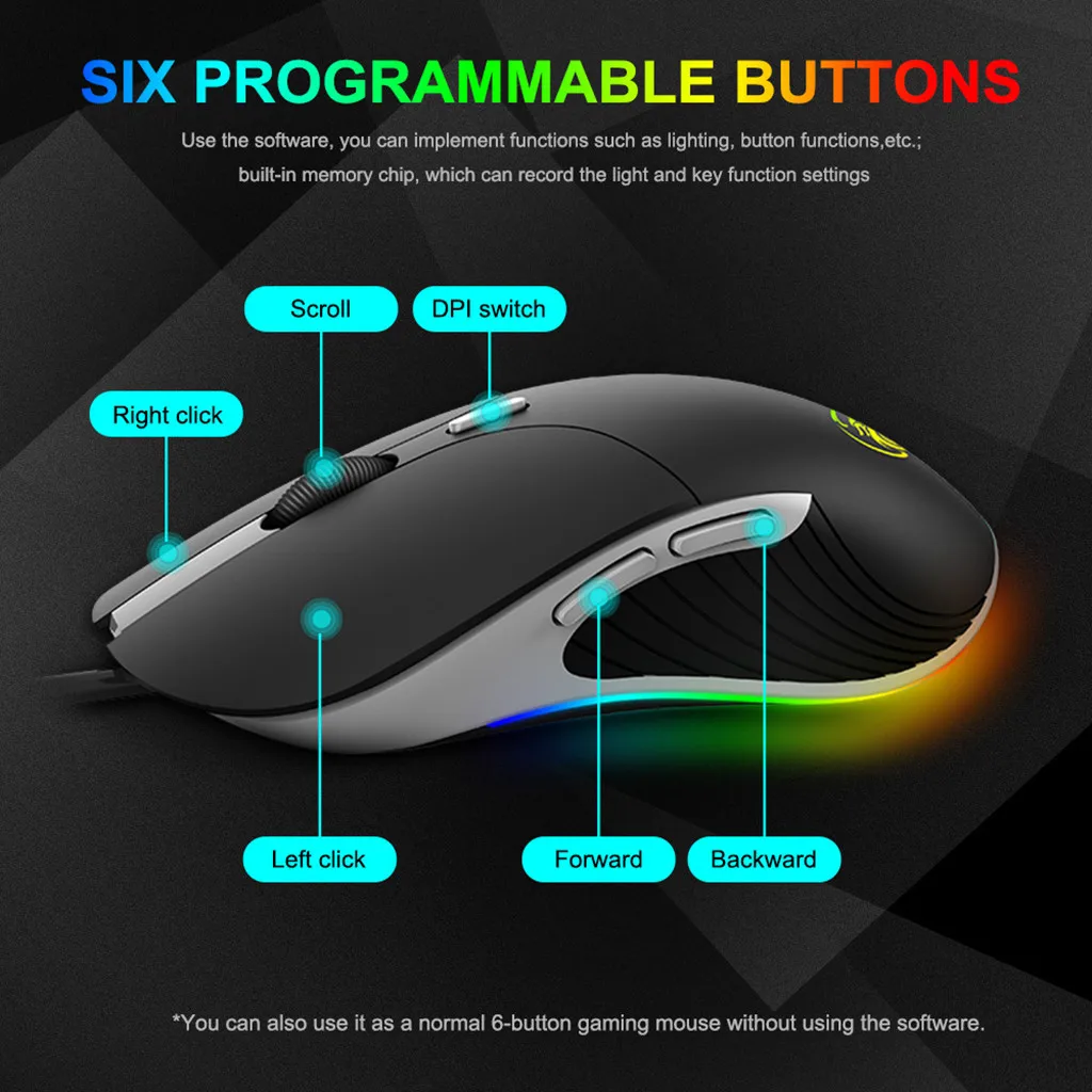 Мышь игровая Проводная X6 USB 2 0 6400 DPI | Компьютеры и офис