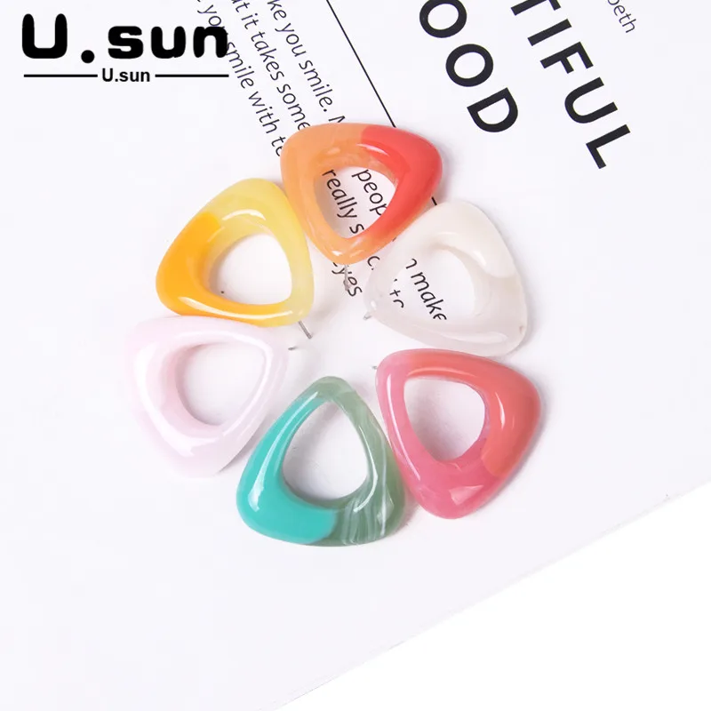 U. Защита от солнца из цветных полимеров серьги корейский геометрической формы