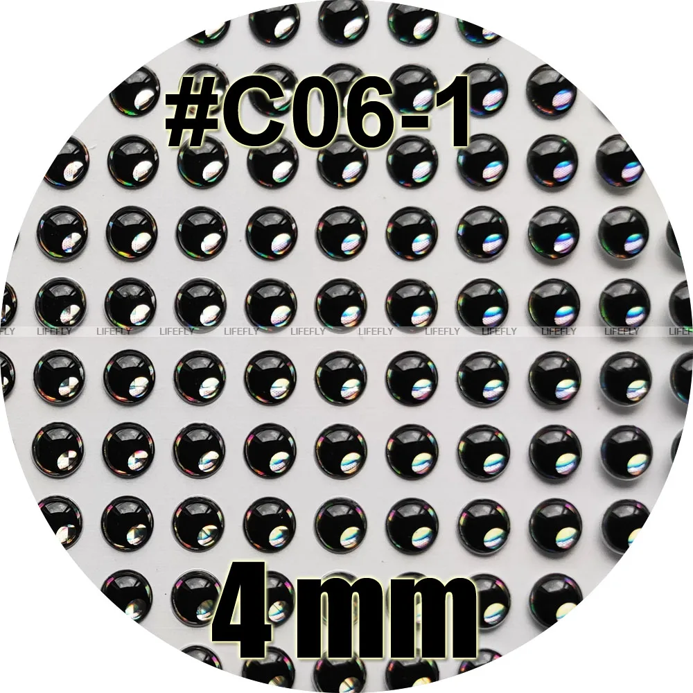 

Мягкий формованный 3D C06-1, 4 мм, 3D № 800, оптовая продажа, голографические глаза рыб