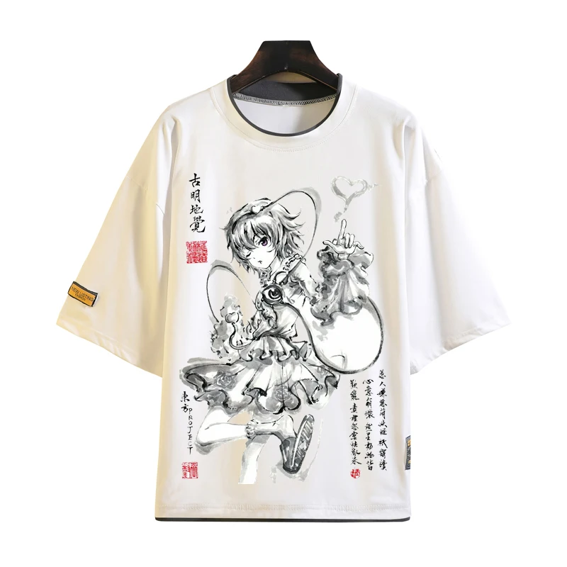 Футболки с рисунком Аниме Touhou Project для женщин и мужчин футболка косплея коротким