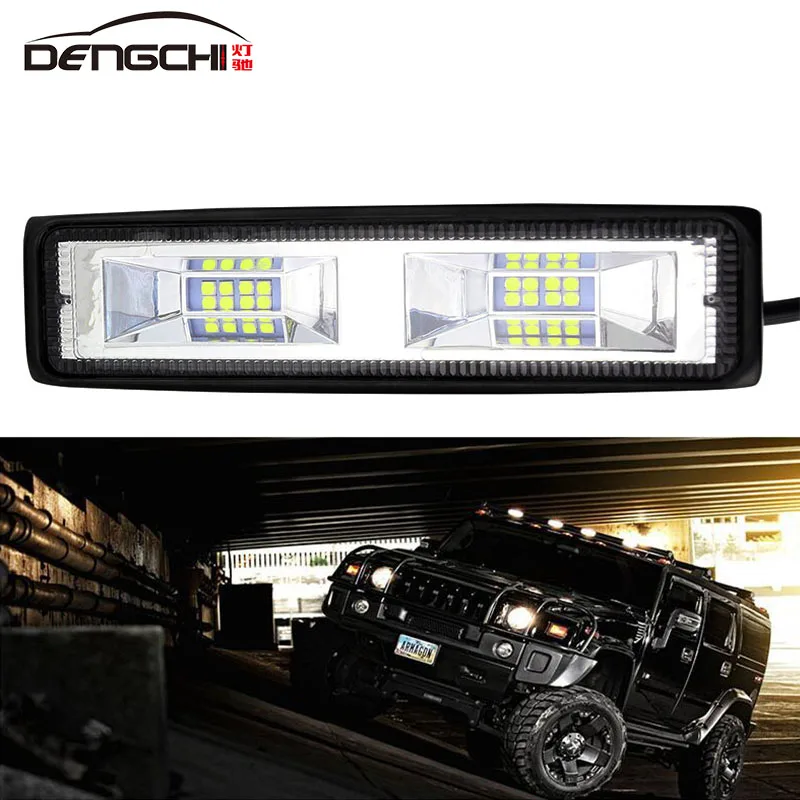 6 pouces 48W 16 lumiere светодиодный барная лампа de travail ampoule faisceau d'inondation voiture conduite brouillard