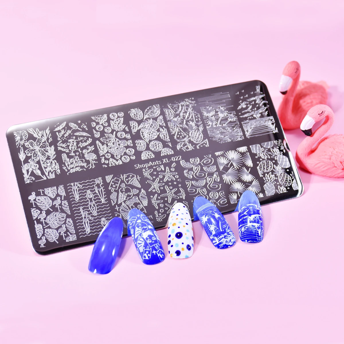 Пластины для стемпинга ногтей из нержавеющей стали в летнем фэнтезийном стиле с