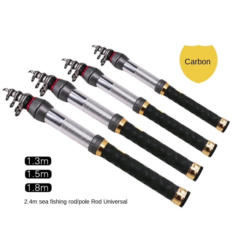

2021New Carbon Telescopic Fishing Rod Mini Pocket Size Spinning UltraLight 1.5m 1.8m 2.1m 2.4m Fishing Rod Spinning Fishing Pole