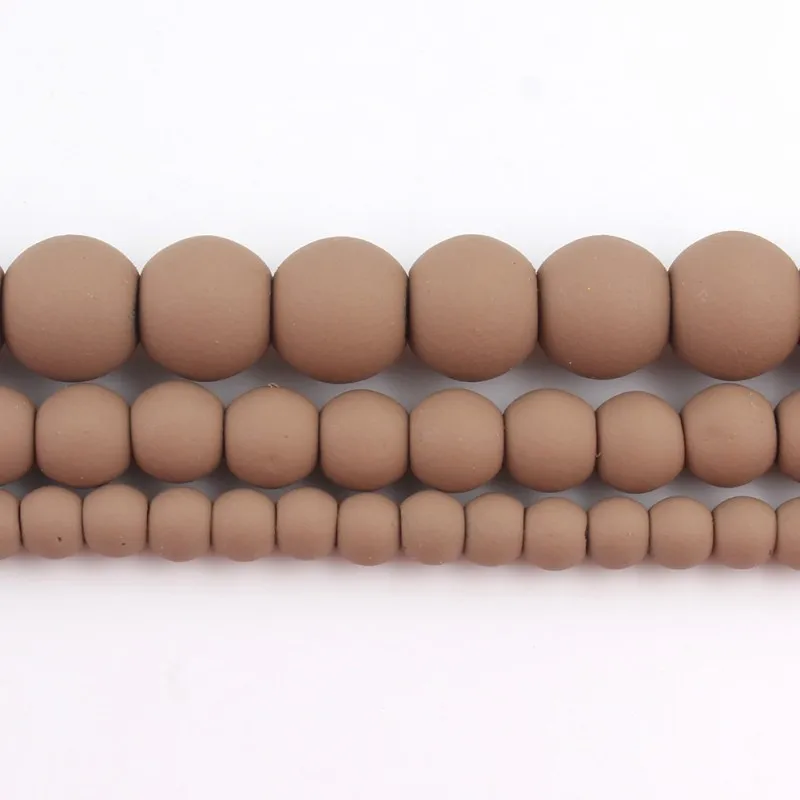 Бусины Из Гематита и натурального каучука матовые Коричневые круглые бусины