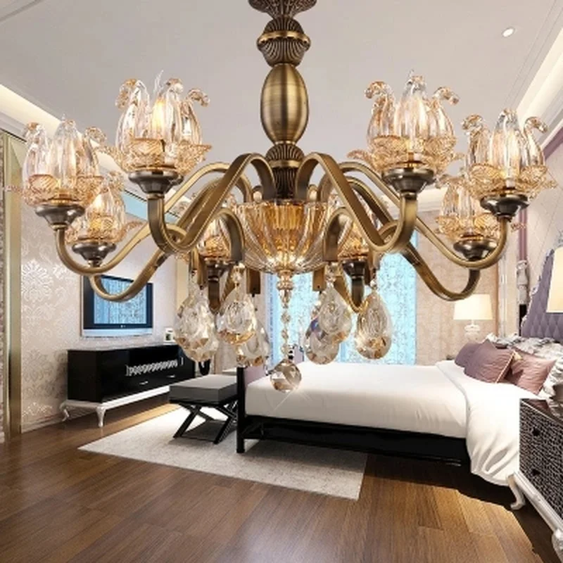 Crystal Chandelier For Living Room Lamps Glass Lustre Vintage Led Modern Lighting | Лампы и освещение