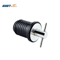 stainless steel 304 handle rubber drain plug t handle twist in hull livewell bilge transom seawall marine boat yacht accessories