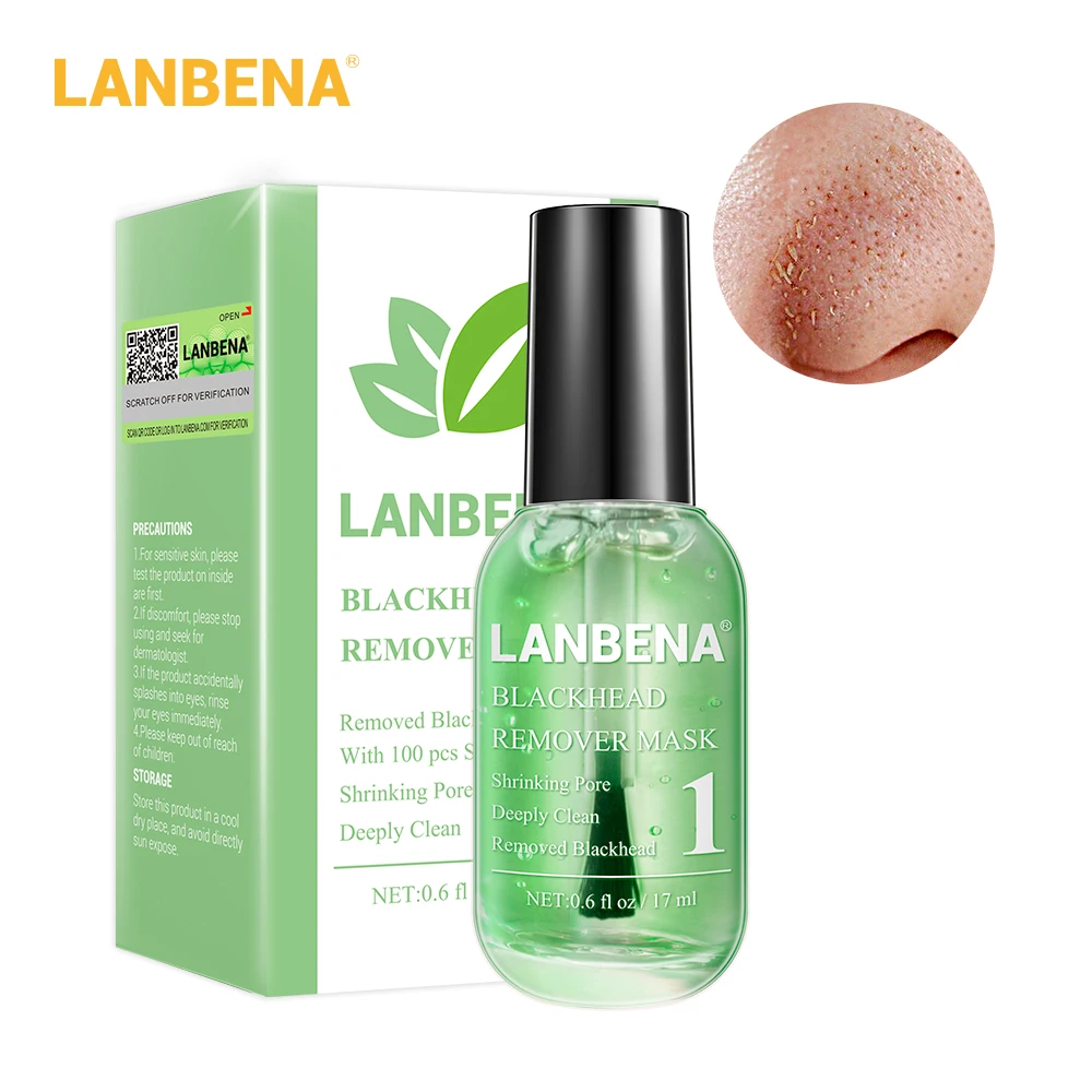 

LANBENA Green Tea Blackhead Remover Mask Deep Cleaning Firming Beauty Skin Care Against Black Dots Acne Treatment Shrinking Pore