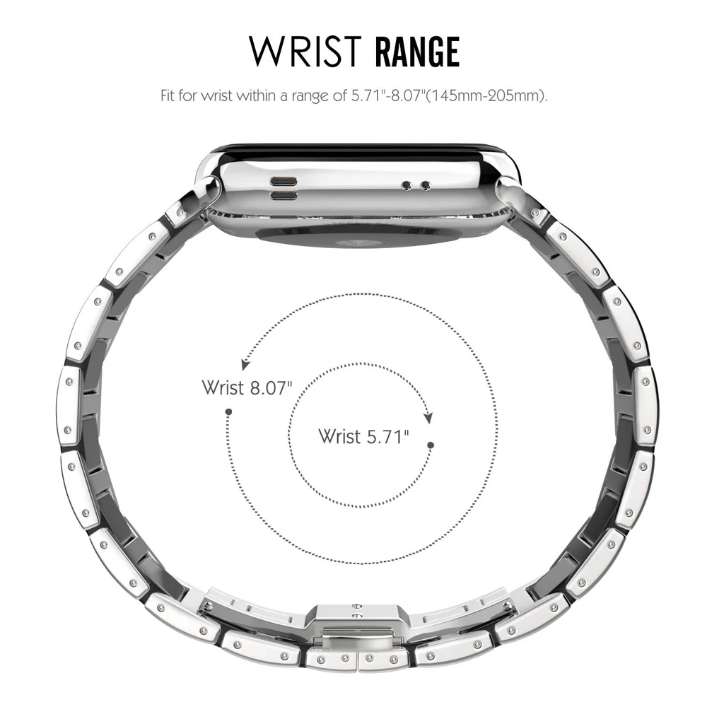 

Stainless Steel Strap For iwatch series 5 4 3 2 44mm 40m 42mm 38mm Metal Ceramic Link Bracelet correa watchband apple watch band