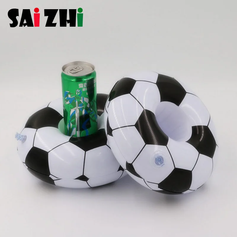 Saizhi Mini Swimming pool drink beer football float toy cup stand Water Mat Floating inflatable holder Coasters SZ0418 |