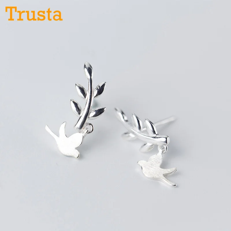 Женские серьги пусеты Trusta из 100% стерлингового серебра 925 пробы подарочные