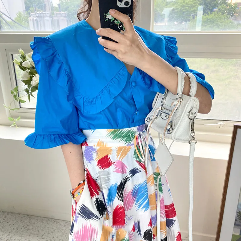 Женская винтажная юбка с высокой талией и широким подолом летняя 2020 | одежда