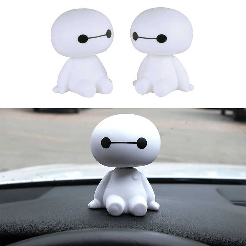 Автомобильные украшения, мультяшный пластиковый робот Baymax, качающаяся голова, интерьерные украшения, большие игрушки в виде героев, автомобильные аксессуары