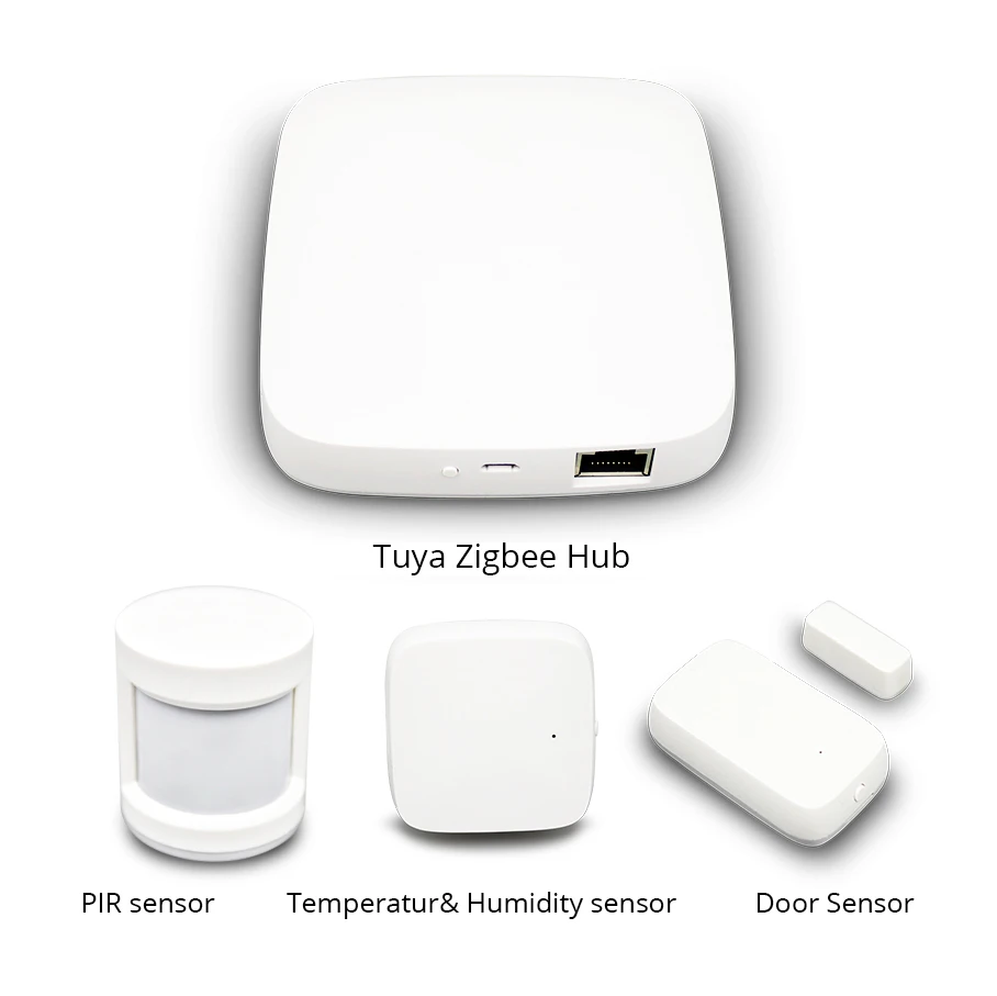 Tuya Zigbee концентратор умный дом PIR датчик двери датчик температуры и влажности Датчик домашней автоматизации сцена охранной сигнализации комплект - Цвет: Zigbee Senor Kit