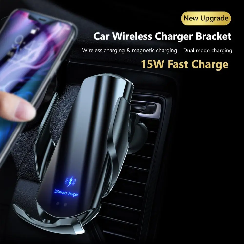 ankndo 15w qi wireless car phone holder charger intelligent infrared fast charging for iphone 12 11 pro for samsung s20 xiaomi free global shipping