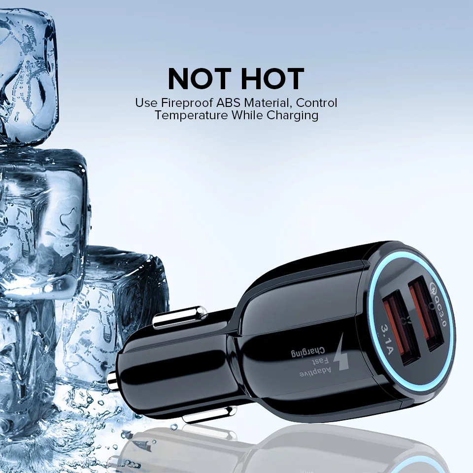 Автомобильное зарядное устройство с двумя Usb-портами адаптер для быстрой зарядки