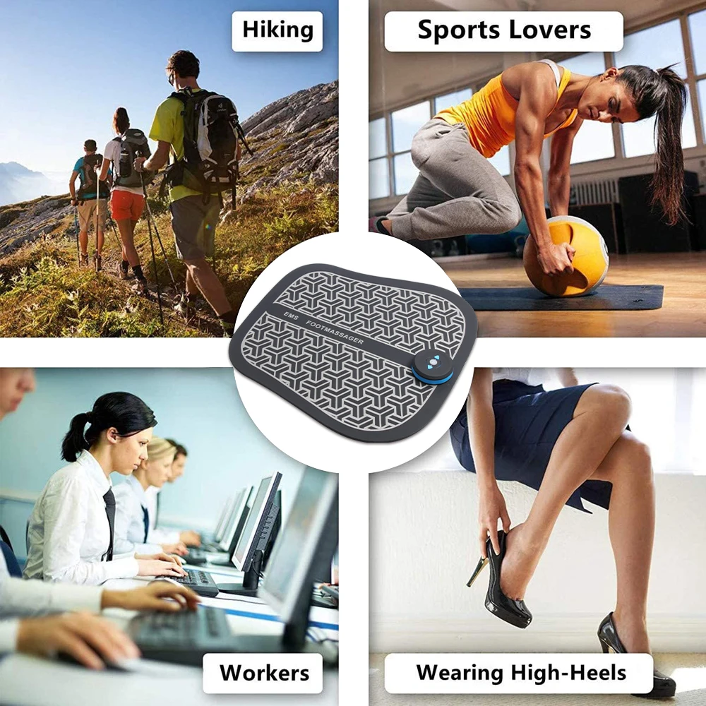 

Electric Ems Foot Massager Mat Physiotherapy Vibrating Tens Feet Massage Stimulator Blood Circulation Heavy Leg Ionic Detoxifier