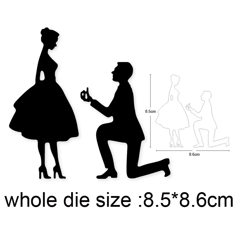 

Engagement wedding couple Metal Cutting Dies Christmas Stencils For DIY Embossing Scrapbook Album Paper Card Decoration Craft