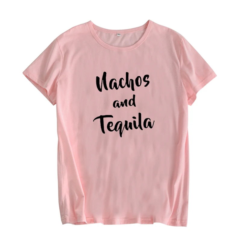 Nachos и футболка с надписью Текила Женская забавная Повседневная в стиле Харадзюку