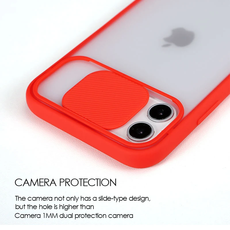 For iPhone 11 Pro Max Sliding Cover Protection Lens Transparent Phone Case SE (2020) XR XS MAX 6 6S 7 8 Plus |
