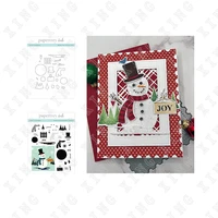 hot sale joyful snowman new metal cutting dies silicone stamps scrapbooking photo album card diy paper embossing craft supplies