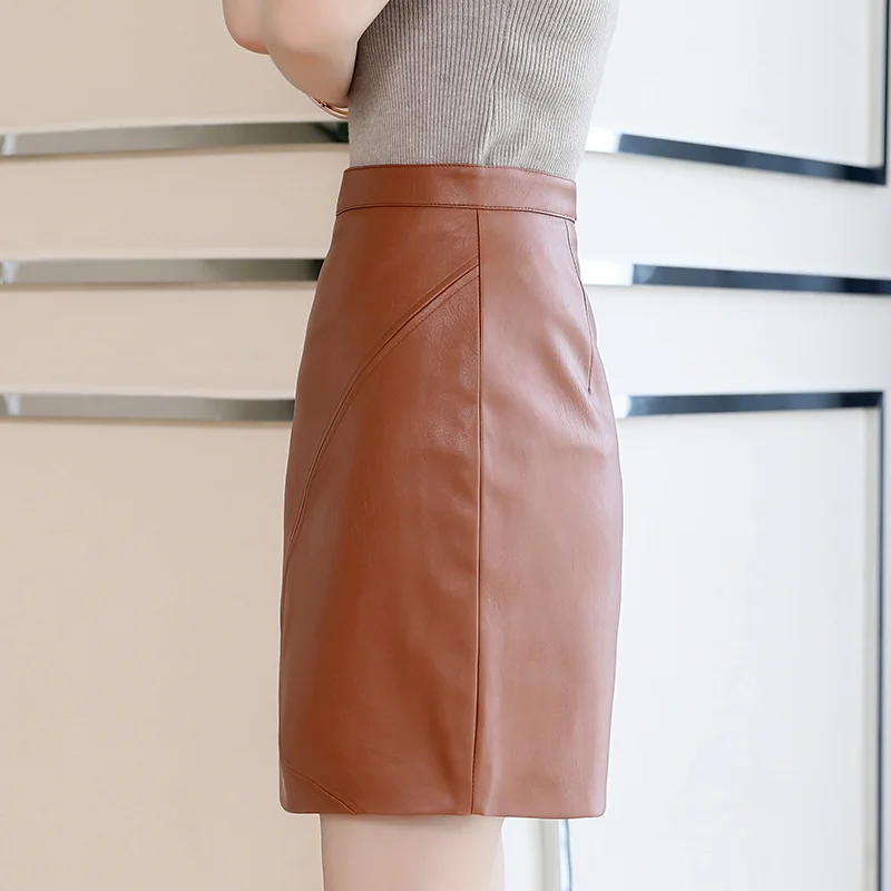 2018 модная женская мини юбка из мягкой искусственной кожи осень зима плюс размер