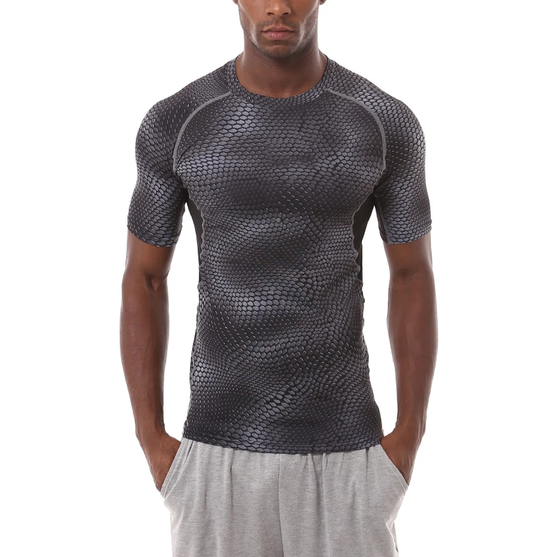 Спортивная футболка фитнес-трико с круглым вырезом быстросохнущая Мужская
