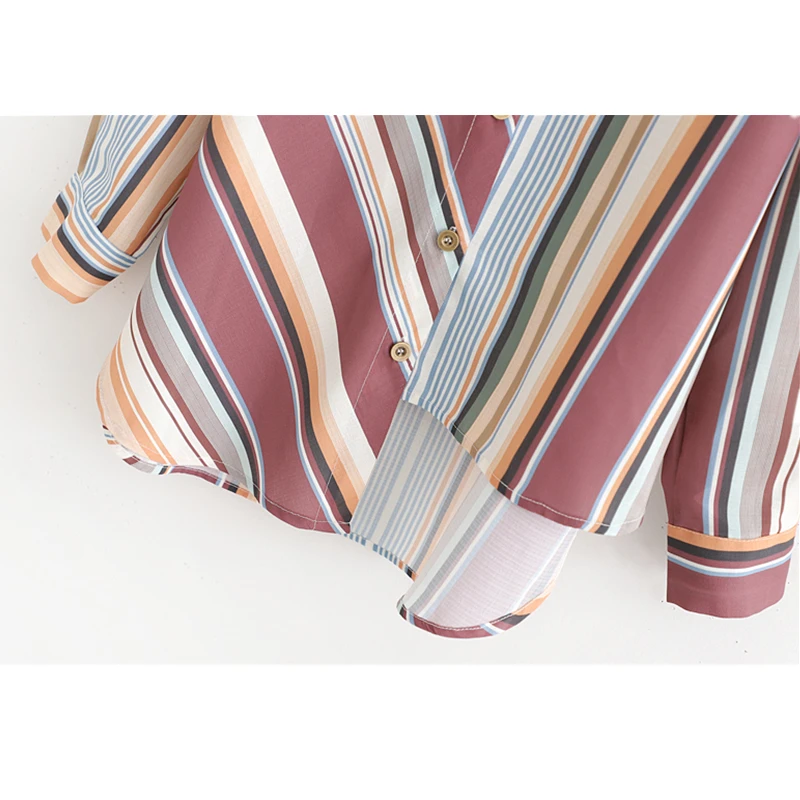 GLAUKE женская рубашка в полоску с длинным рукавом v-образный вырез хлопок лен на