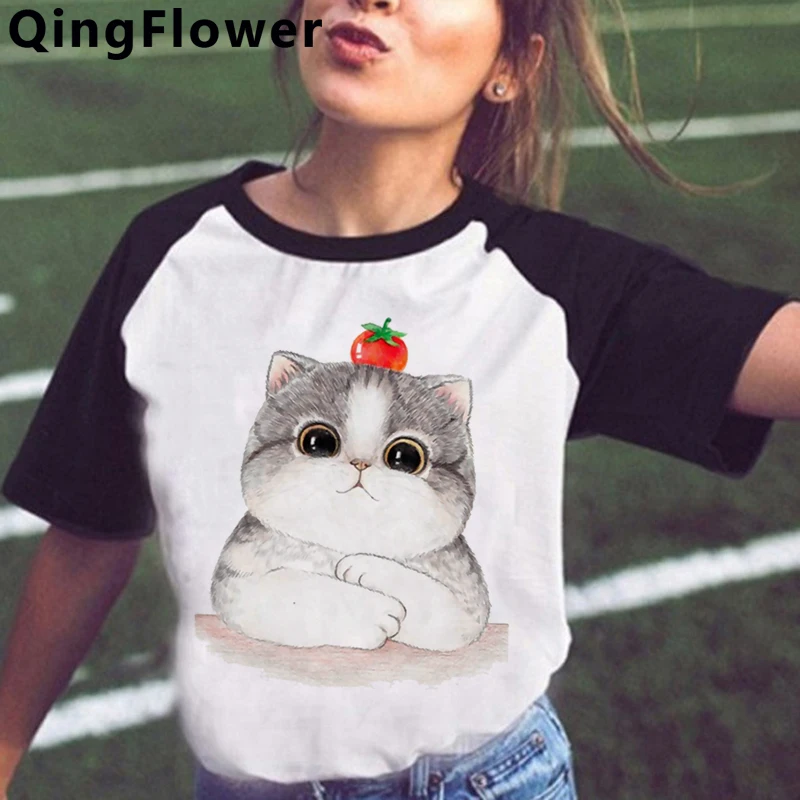 

Cute Cat clothes tshirt female grunge harajuku kawaii japanese 2021 casual t-shirt t shirt harajuku
