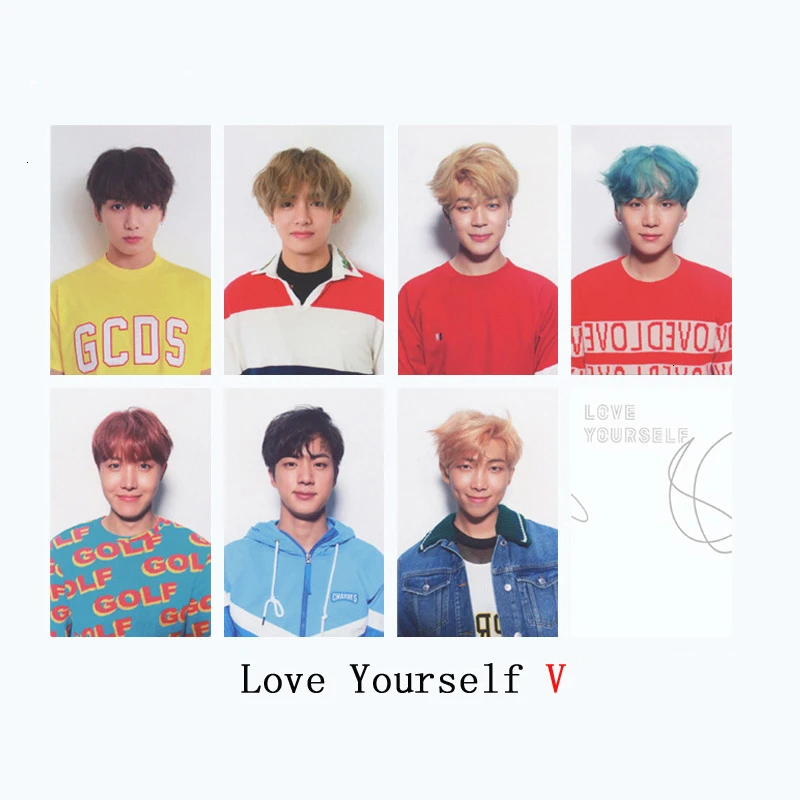 KPOP Bangtan мальчик альбом воспоминания о ломо карты V SUGA сделано бумага фото лампа карты плакат HDPhotocard 3RD 5TH LOVE YOURSELF AllCard - Цвет: 3