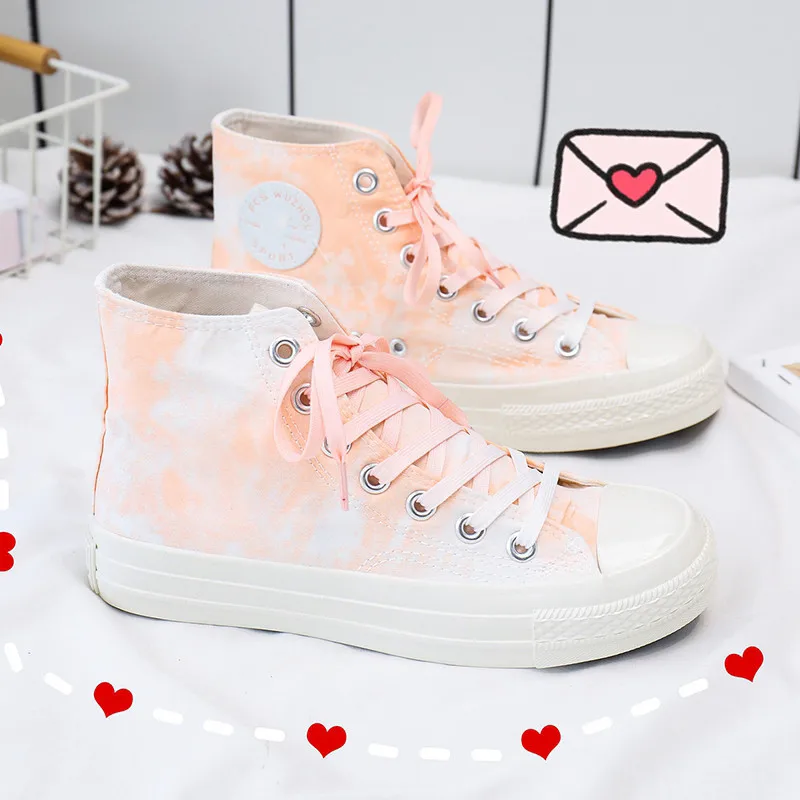 Женские дизайнерские Сникеры с рисунком в виде граффити высокие парусиновые