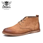 Мужские ботинки из воловьей кожи, короткие ботинки в британском стиле ретро, рабочие ботинки для пустыни, новинка 2020