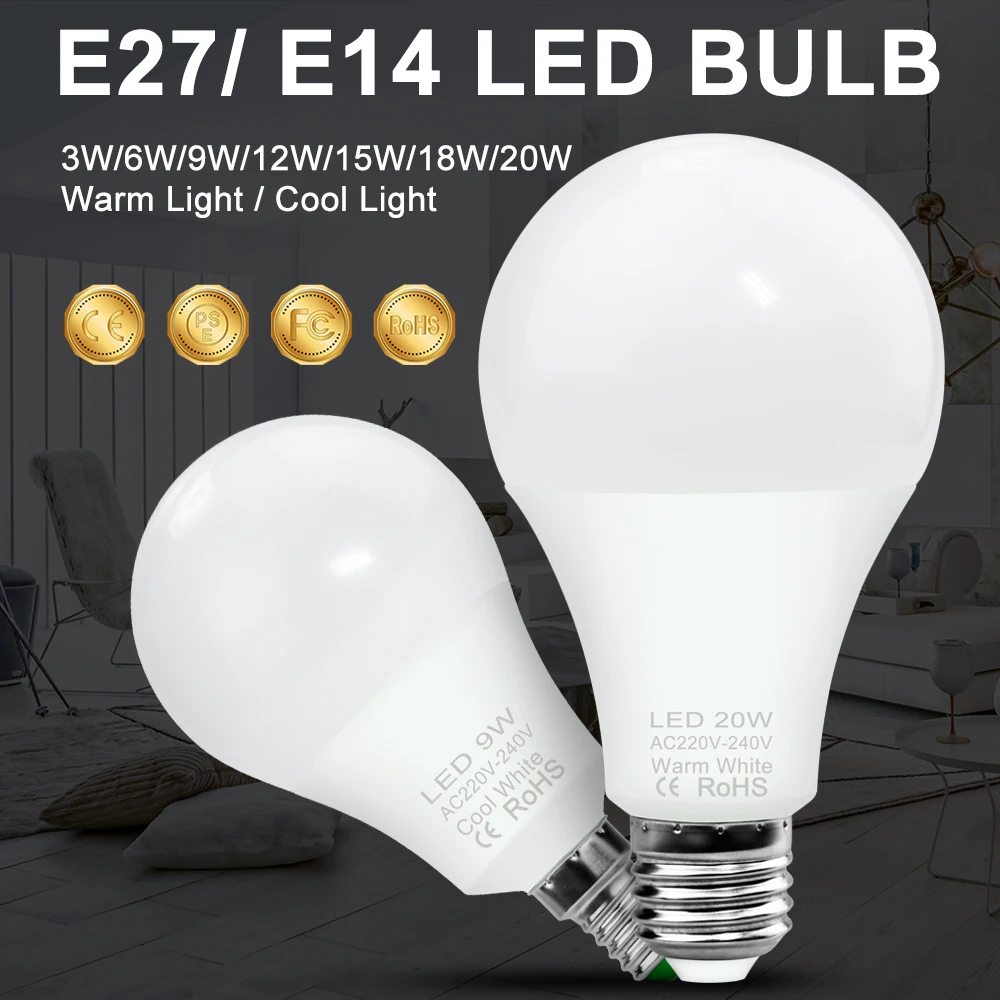 Светодиодный ная лампочка SMD2835 LED освещение в помещении 240 Е14 3/6/9/12/15/18 Вт 220 В |