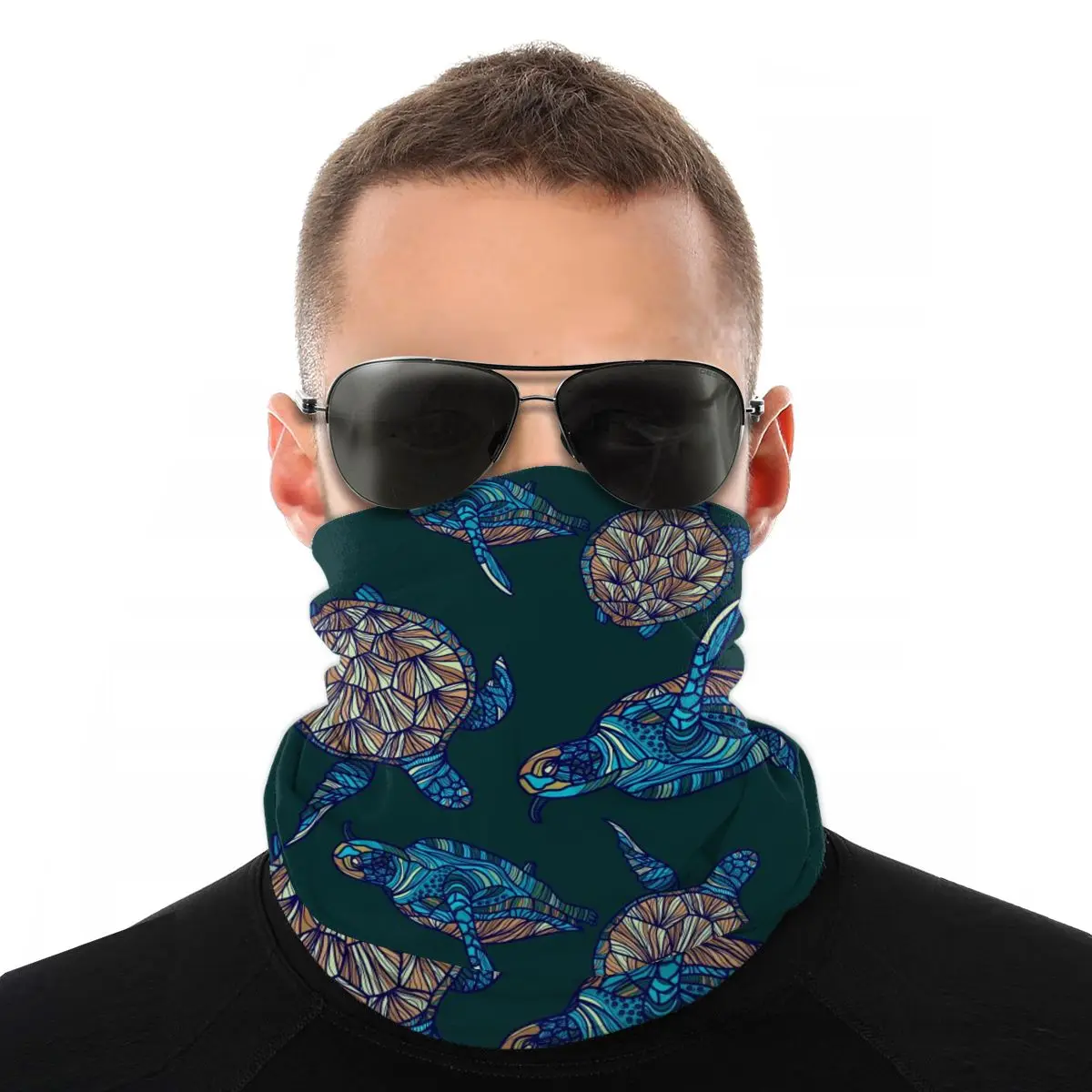 

Dust-Proof Scarf Unisex Magic Tube Scarf Turtle Pattern Jogging Cycling Biking Leggings Headband