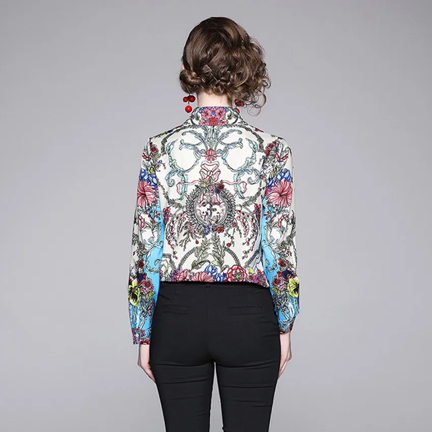 Рубашка женская с длинным рукавом офисная винтажная 2019|Блузки| |