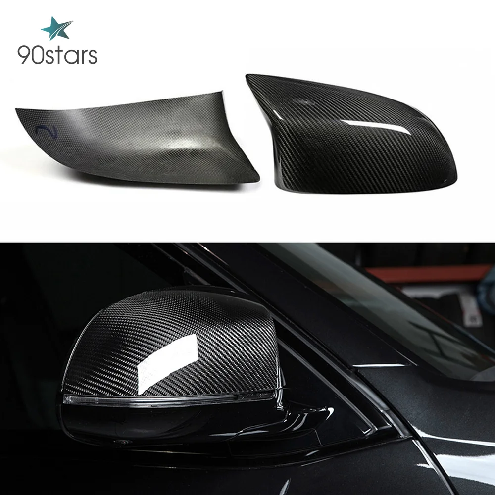 

For BMW X5M F85 X6M F86 Carbon Fiber Rear View Mirror Cover Dry Carbon Add on style & Replacement Style 2 pics/pair 2015 - UP