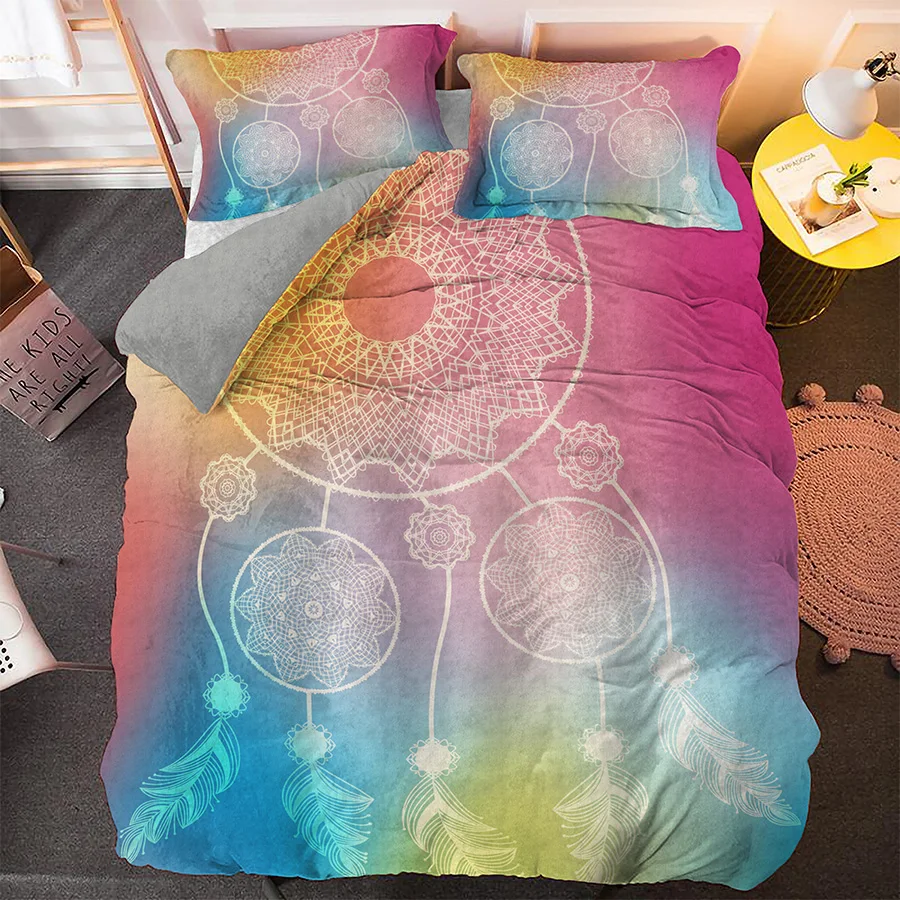 3D мечта приманкой постельного белья в богемном стиле перо красочные домашнего