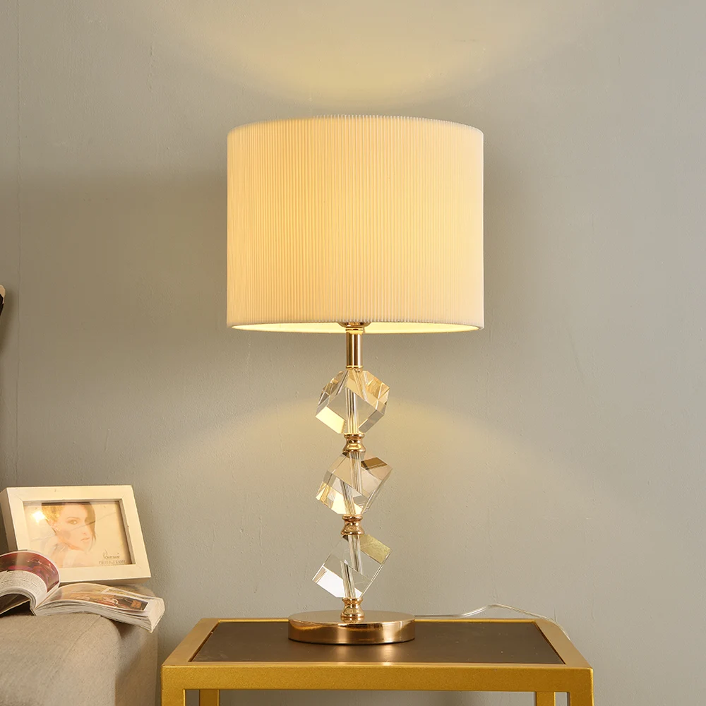 Настольная лампа K9 с кристаллами камня для спальни в гостиной прикроватная