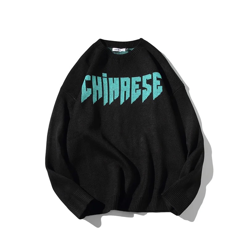 

Мужские свитеры в стиле Харадзюку, винтажный свитер в стиле хип-хоп, уличная одежда, Мужской Повседневный свитер с длинным рукавом, вязаный ...