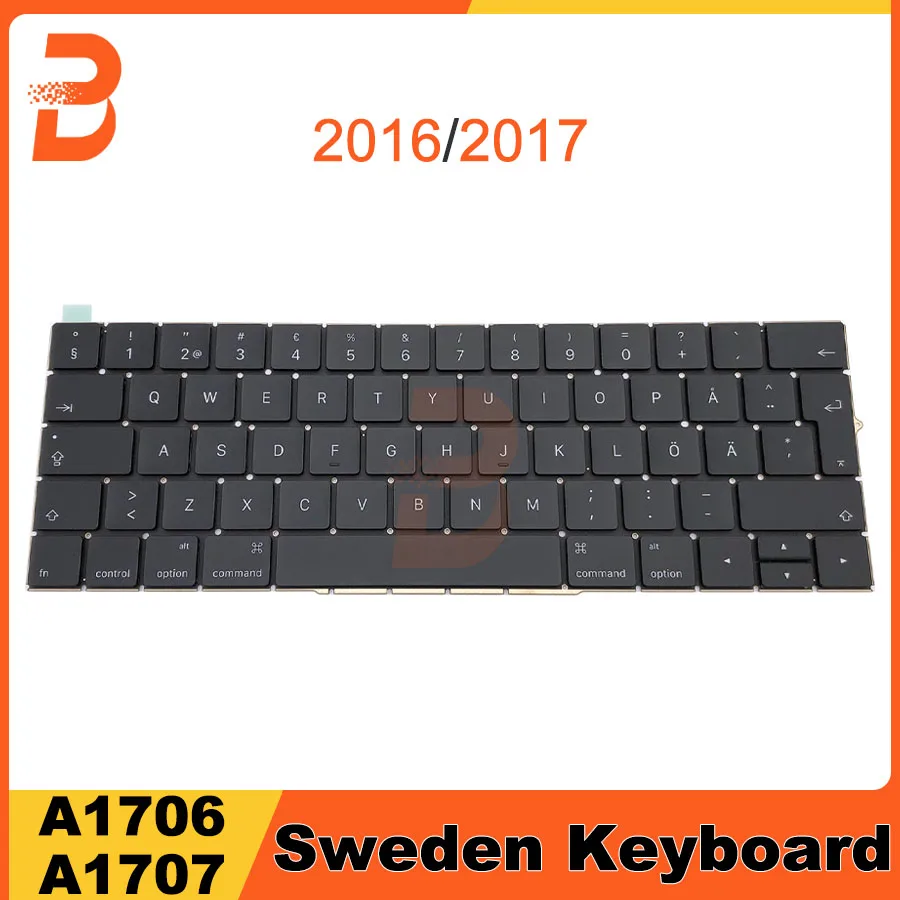 Новая шведская клавиатура a1706 для Macbook Pro Retina 13 дюймов A1706 15 A1707 конец 2016 середина 2017