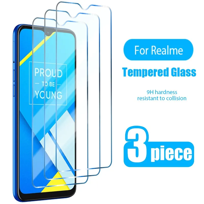 

Закаленное стекло для Realme XT C3 C11 C17 C21 X50 X50M X2 Pro 5G Q, Защита экрана для Realme 6 7 8 Pro 5G 6i X7 7i 6S, стекло, 3 шт.